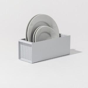 No.453-02 置き場所が自由な水切りカゴ CARGO H110 グレー / 水切り バスケット 省スペース キッチン収納 セパレート 吸水構造 コンパクト 持ち運び 重ね置き 整理整頓 おしゃれ 時短 家事 大阪府