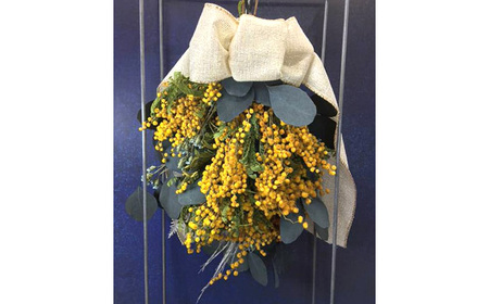 No.180 毎年人気!春を運んでくるユーカリとミモザのスワッグ