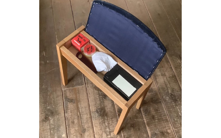 玄関椅子 （収納付き） ネイビー