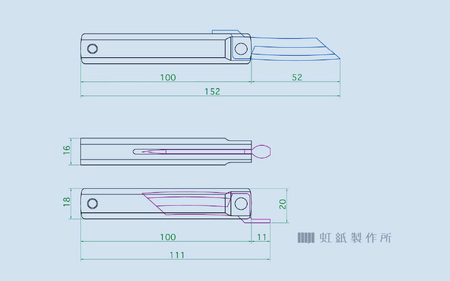 肥後守（永尾かね駒×虹紙製作所）ブビンガ