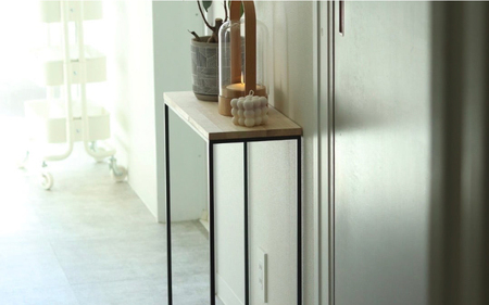 東大阪発大手メーカーの製造工場が作る家具 コンソールテーブル(ベージュ)