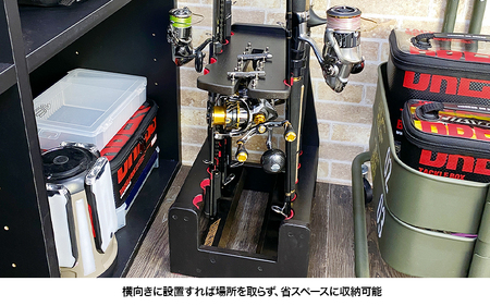 [DRESS] 木製ロッドスタンド オープンサイド (10本、リールスタンド付)