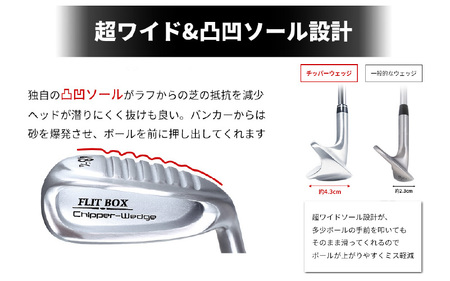 【左打ち】FLIT-BOX（フリットボックス）チッパーウェッジ　番手：48°　男性用