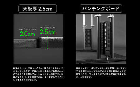 【Bauhutte】ゲーミングデスクHD(BHD-1000HDM-BK) - タフ&スピーディー強化版ゲーミングデスク