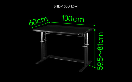 【Bauhutte】ゲーミングデスクHD(BHD-1000HDM-BK) - タフ&スピーディー強化版ゲーミングデスク