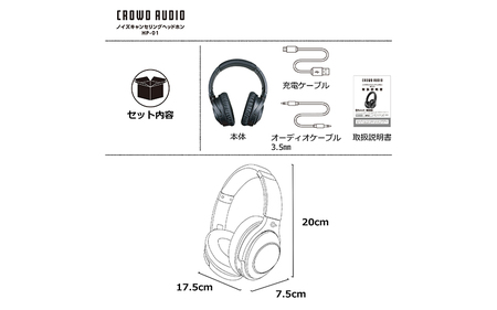 ノイズキャンセリングヘッドホン HP-01 - 音楽の世界に没入できるノイズキャンセリングワイヤレスヘッドホン