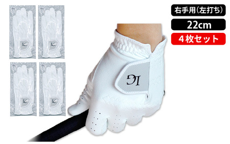 【右手用（左打ち）サイズ：22cm】LAROUGE（ラルージュ）オールウェザーゴルフグローブ４枚セット - 累計販売数50,000枚を突破最上位モデル