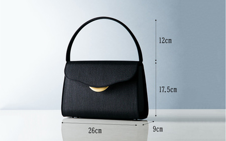 【慶弔兼用】2WAY仕様の回転式金具付き ホースヘアー・フォーマルバッグ 台形モデル 〈熟練の職人技が光るハイクラスのフォーマルバッグ〉