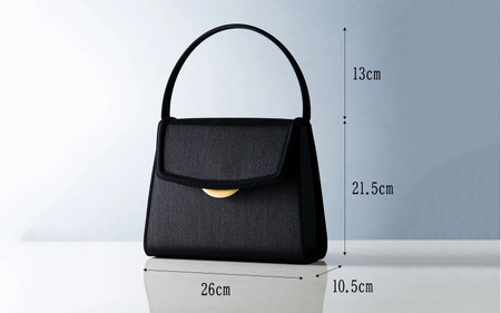 【慶弔兼用】2WAY仕様の回転式金具付き　ホースヘアー・フォーマルバッグ　大型台形モデル 〈熟練の職人技が光るハイクラスのフォーマルバッグ〉