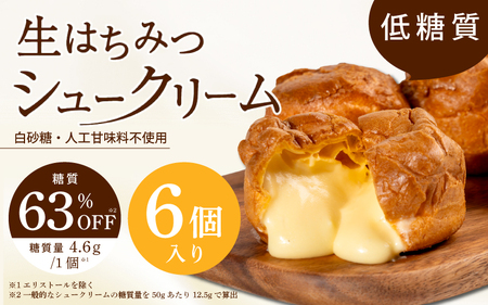 自社養蜂園の生はちみつ使用！低糖質　生はちみつシュークリーム6個入 〈低糖質なのに満足できる自慢のシュークリーム〉