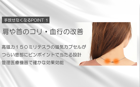 管理医療機器 純チタン永久磁気ネックレス PURE LOOP OZ スリーストーン