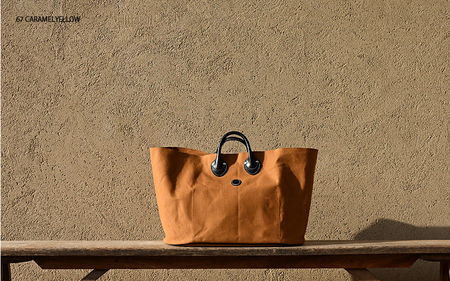 木の庄帆布 オーバルトートバッグ　k-khg-obt01t-（C/＃67 CARAMELYELLOW / キャラメルイエロー）