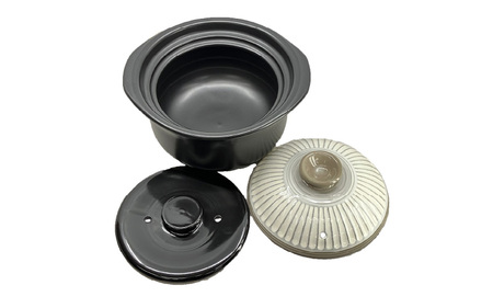 マジカル深土鍋ＩＨ３合炊き菊花粉引 - 土鍋でふっくらご飯！IH対応 水量目盛り線つき