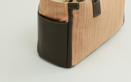 柿渋先染め巾着式ボストンバッグ