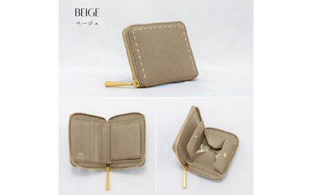 BEIGE(ベージュ)  スマート＆収納力を両立!エレガントな本革財布 / 本革ラウンドファスナー二つ折り財布 BONNY(ボニー)