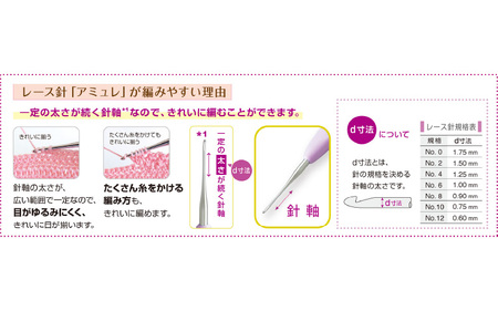 かぎ針「アミュレ」8サイズ（ケース無し）セット