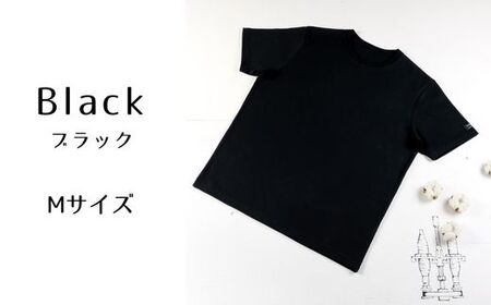 EP-51-d 東大阪繊維研究所のオーガニック超長綿 タック襟Ｔシャツ ブラックM（HOFI-021）