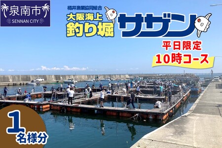 【泉南・樽井漁港】釣掘りサザン 10時コース 平日限定（1名様分）【044D-002】