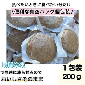 【無添加】食べ応え抜群！ 生ハンバーグ 200g 4個 6ヶ月定期便【087B-001】