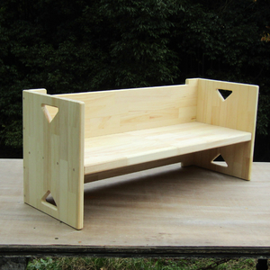 手作り木製 幼児用長いす「高さが2種類使える！」【007B-121】