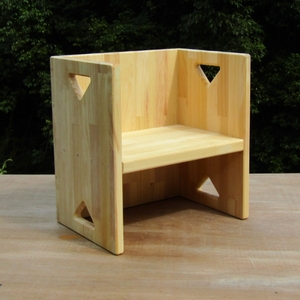 手作り木製 幼児一人用いす「高さが2種類使える！」【007C-100】