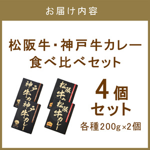 松阪牛・神戸牛カレー 食べ比べ 4個セット【108D-006】
