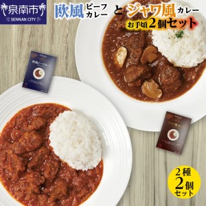 CLAN DELI 欧風ビーフカレー ・ ジャワ風カレー お手頃 2個 セット レトルトカレー レトルト ジャワカレー ビーフカレー 食品 スパイス 2個セット 長期保存 保存食 時短 簡単 在宅 惣菜 常温 濃厚【052E-003】