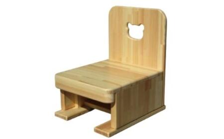 手作り木製 幼児用いす（3段階高さ変更可）【007C-063】