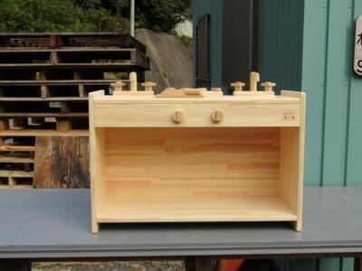 手作り木製ままごとキッチン KBM-W素材色バージョン クリスマス クリスマスプレゼント プレゼント 誕生日プレゼント ままごと おままごと おもちゃ 玩具【007B-099】