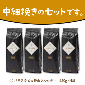 バリ・アラビカ神山フルシティ 250g×4袋／粉【010D-089】