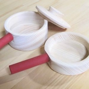 手作り木製ままごと用お鍋・フライパンセット【007D-079】