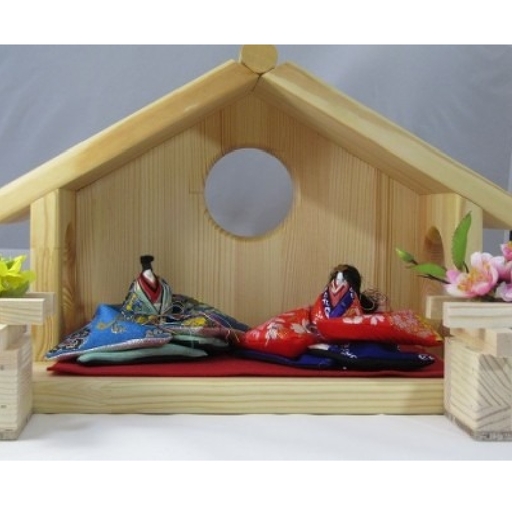 身近に置けるかわいい箱雛お花付きA【007C-088】