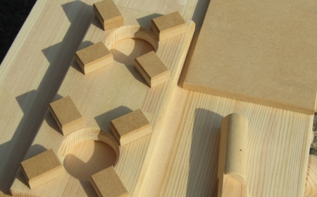 手作り木製 棚付き ままごとキッチン・魚焼きグリル付き 素材色 GHK-R【007A-048】