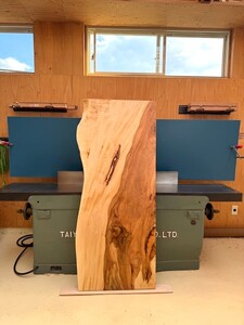 日本を代表する絹肌のトチ一枚板 (片耳)｜一枚板 木材 加工品 DIY 家具 [0174]