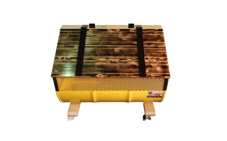 No.277-06 【大容量屋外用】SDGsトラッシュボックス YERROW (蓋の焼き加工無し)