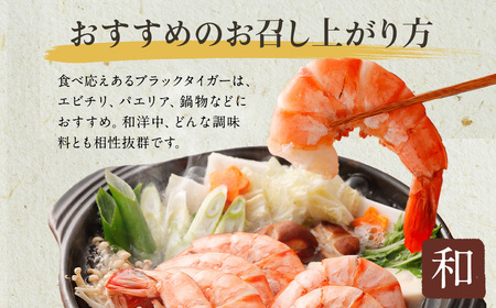 【3回定期便】特大 ブラックタイガー 無頭えび 570g前後（15尾）×3回 ｜海老 えび エビ ブラックタイガー 海鮮 魚介 殻付き 冷凍 大阪府 阪南市