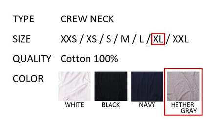 【XLサイズ】 EIJI T-SHIRT クルーネック ヘザーグレイ _SM16-6 ｜ 服 Tシャツ ティーシャツ 国産 日本製 大阪府 阪南市