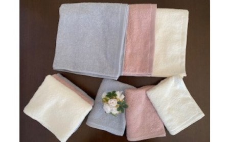 【抗ウイルス加工】 バス ＆ フェイス タオル 3枚 セット ( グレー )