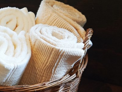 【 オフホワイト & キナリ 】 オーガニック パイル フェイスタオル 2枚 セット OG-15