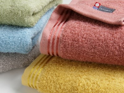 【 シルキーイエロー ＆ シルキーイエロー 】 トリプルボーダー シャワータオル 2枚 ＆ ハンドタオル 2枚 セット SP-50