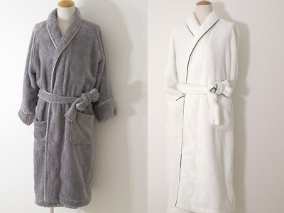 【 パールグレーS 】スーピマ コットン 無撚糸 バスローブ SP100