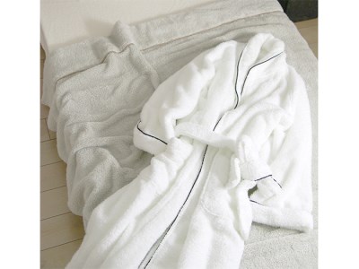 【 パールグレーM 】 スーピマ コットン 無撚糸 バスローブ SP100