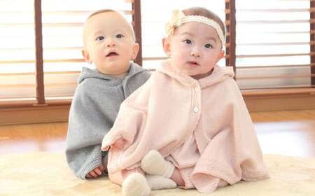 【さくらねずみ（洛陽染）】 麻の葉柄 マント co-w90-81【7営業日程度で発送】| ベビー ベビー服 赤ちゃん 羽織り フード オーガニックコットン 綿 出産祝い ギフト 新生児～2歳 日本製