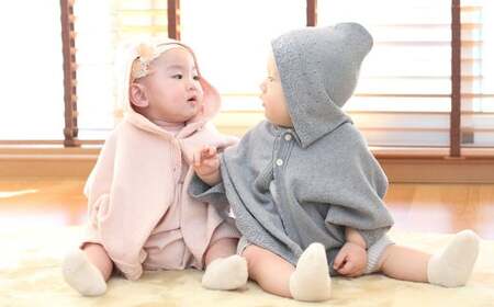 【さくらねずみ（洛陽染）】 麻の葉柄 マント co-w90-81【7営業日程度で発送】| ベビー ベビー服 赤ちゃん 羽織り フード オーガニックコットン 綿 出産祝い ギフト 新生児～2歳 日本製