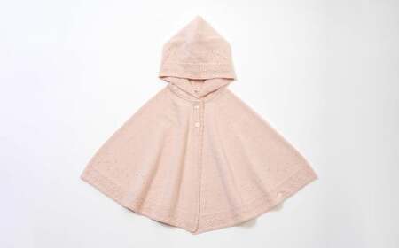 【さくらねずみ（洛陽染）】 麻の葉柄 マント co-w90-81【7営業日程度で発送】| ベビー ベビー服 赤ちゃん 羽織り フード オーガニックコットン 綿 出産祝い ギフト 新生児～2歳 日本製