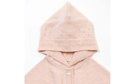 【さくらねずみ（洛陽染）】 麻の葉柄 マント co-w90-81【7営業日程度で発送】| ベビー ベビー服 赤ちゃん 羽織り フード オーガニックコットン 綿 出産祝い ギフト 新生児～2歳 日本製