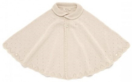 【ナチュラル】衿付き 一重ケープ CO-W9【7営業日程度で発送】|2 ベビー服 ベビー 赤ちゃん ニット ケープ 羽織り オーガニックコットン 綿 新生児～2歳 日本製