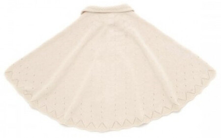 【ナチュラル】衿付き 一重ケープ CO-W9【7営業日程度で発送】|2 ベビー服 ベビー 赤ちゃん ニット ケープ 羽織り オーガニックコットン 綿 新生児～2歳 日本製