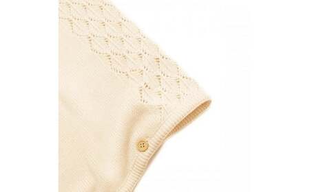 【ナチュラル】衿付き ケープ CO-Ｗ80 【7営業日程度で発送】|オーガニックコットン ニット 赤ちゃん 0歳～2歳 ベビー ベビー服 日本製