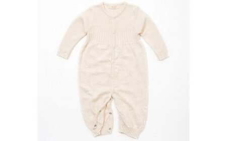 【ナチュラル】クローバー柄 2WAYオール CO-Ｗ42 ベビー ベビー服 赤ちゃん 新生児～ 1歳前後 服 ツーウェイオール  スナップ留め ドレス型 パンツ オーガニック 綿